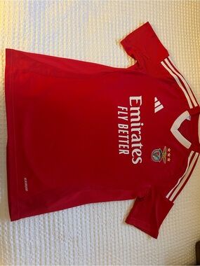 adidas Red Kids Emirates 'Fly Better' Jersey with White Accents